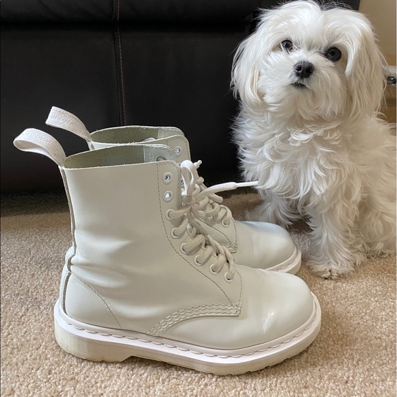 Dr. Martens Shoes - Dr Martens Pascal Mono white leather boots🤍